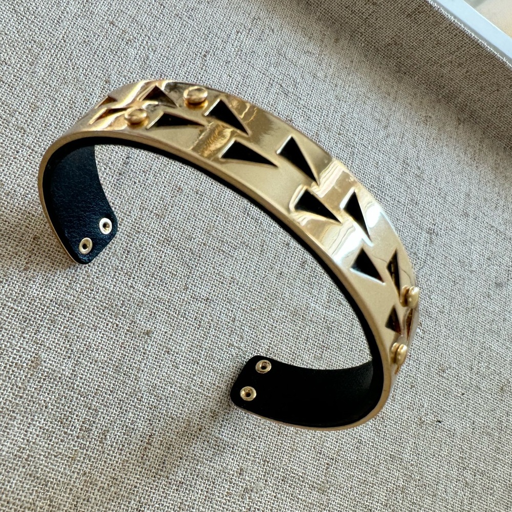 Gold Etched Cuff Bracelet
